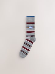 Blue/ Red Preppy Argyle Pattern Socks 5 Pack - Image 5 of 8
