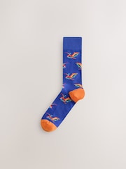 Bright Blue/ Yellow Party Dinosaur - Lot de 8 paires de chaussettes à motifs - Image 4 sur 11