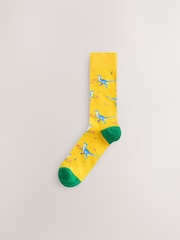 Bright Blue/ Yellow Party Dinosaur - Lot de 8 paires de chaussettes à motifs - Image 9 sur 11