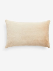 Light Natural Soft To Touch Plush 40 x 59cm Faux Fur Cushion - Image 2 of 4