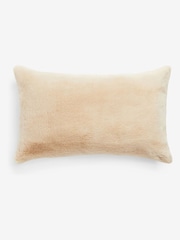 Light Natural Soft To Touch Plush 40 x 59cm Faux Fur Cushion - Image 3 of 4