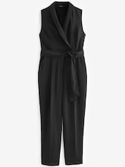 Black Sleeveless Wrap Jumpsuit - Image 5 of 6