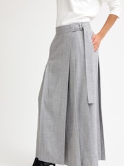 Grey Textured Midi Wrap Skirt - Image 2 of 6
