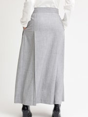Grey Textured Midi Wrap Skirt - Image 3 of 6