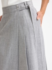 Grey Textured Midi Wrap Skirt - Image 4 of 6