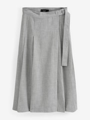 Grey Textured Midi Wrap Skirt - Image 5 of 6