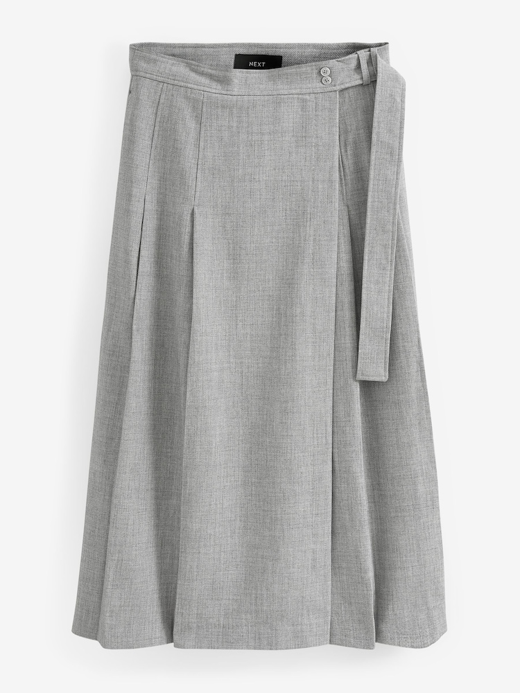 Buy Grey Textured Midi Wrap Skirt from Next Luxembourg