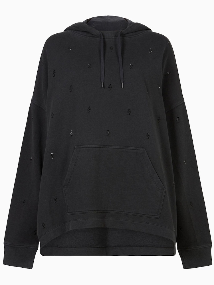 AllSaints Black As Etie Hoodie - Image 7 of 7