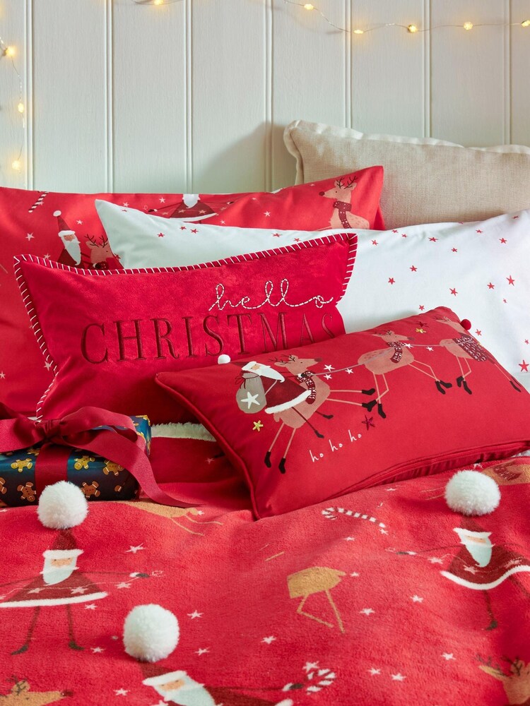 Red Hello Christmas Cushion - Image 1 of 4