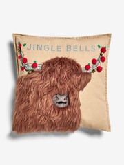 Подушка с отделкой в виде рождественских колоколов Hamish The Highland Cow - Изображение 2 из 4