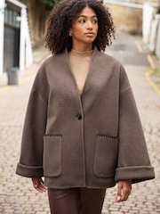Brown Scarf Coat - Image 3 of 7
