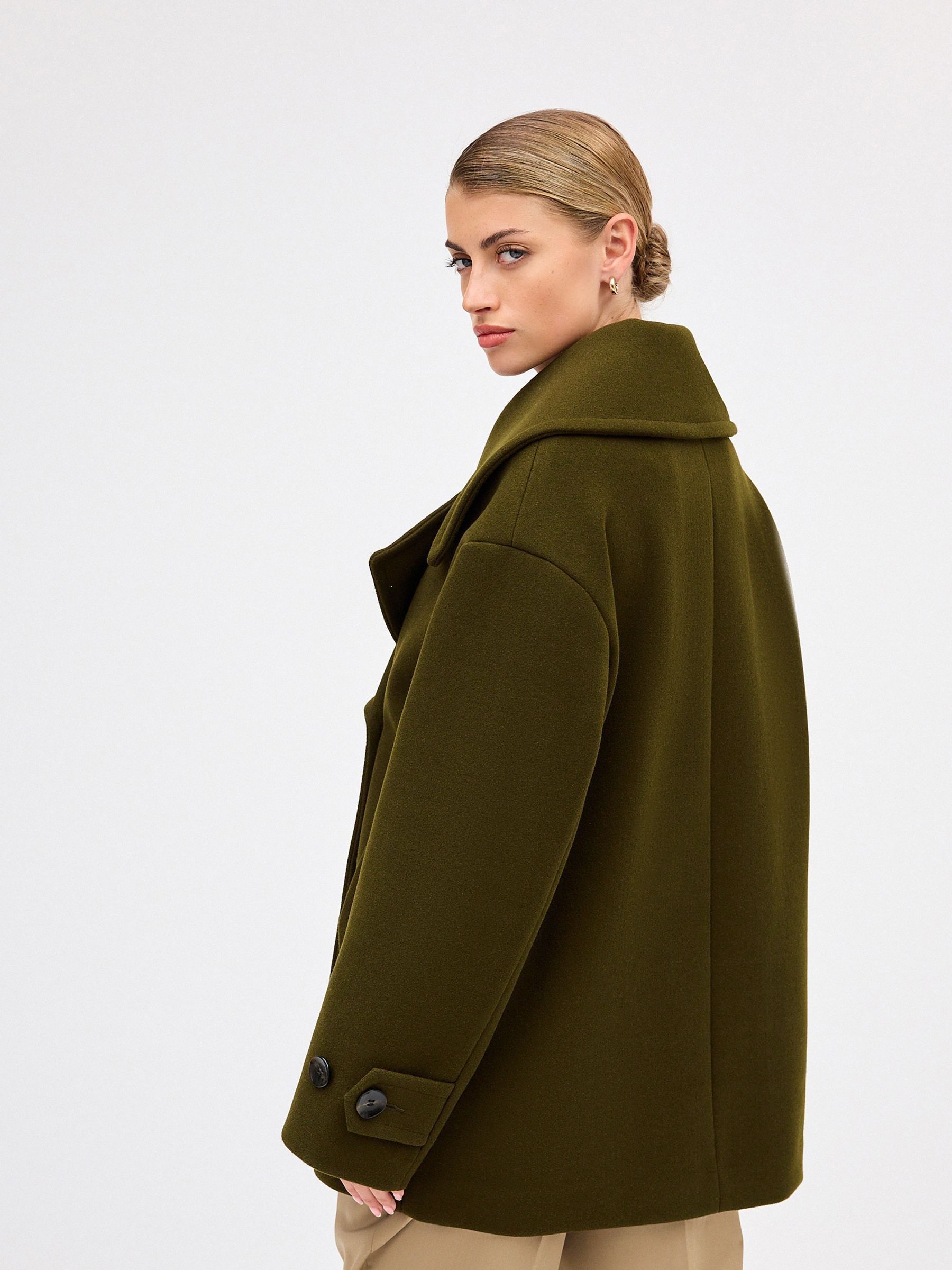 Long green peacoat hotsell