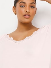 Simply Be Pink Luna Lace Pyjama Set - Image 4 of 6
