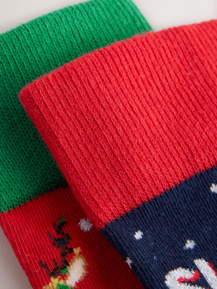 Navy/Red Sleigh all Day Reindeer Christmas Socks 2 Pack - Image 6 of 6 Navy/Red Sleigh all Day Reindeer Christmas Socks 2 Pack - Image 6 of 6