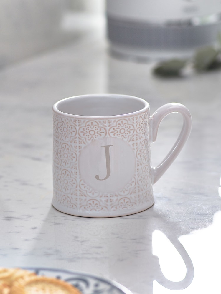 Natural Monogram Tile Pattern Mug - Image 1 of 5