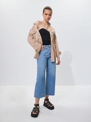 Neutral Oversized Denim Shirt - Image 2 of 4