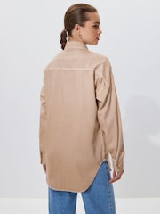 Neutral Oversized Denim Shirt - Image 3 of 4