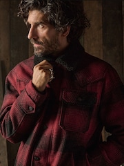 Superdry Red Merchant Wool Chore Coat Jacket - Image 10 of 13