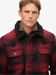 Superdry Red Merchant Wool Chore Coat Jacket - Image 3 of 8