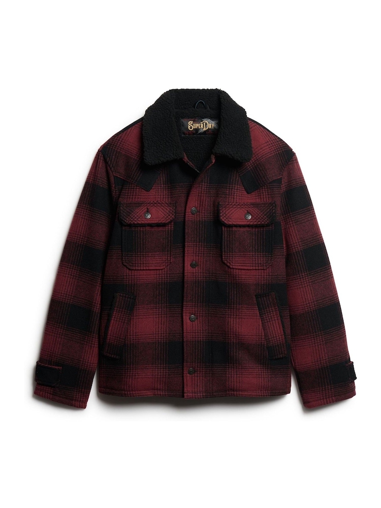 Superdry Red Merchant Wool Chore Coat Jacket - Image 5 of 8