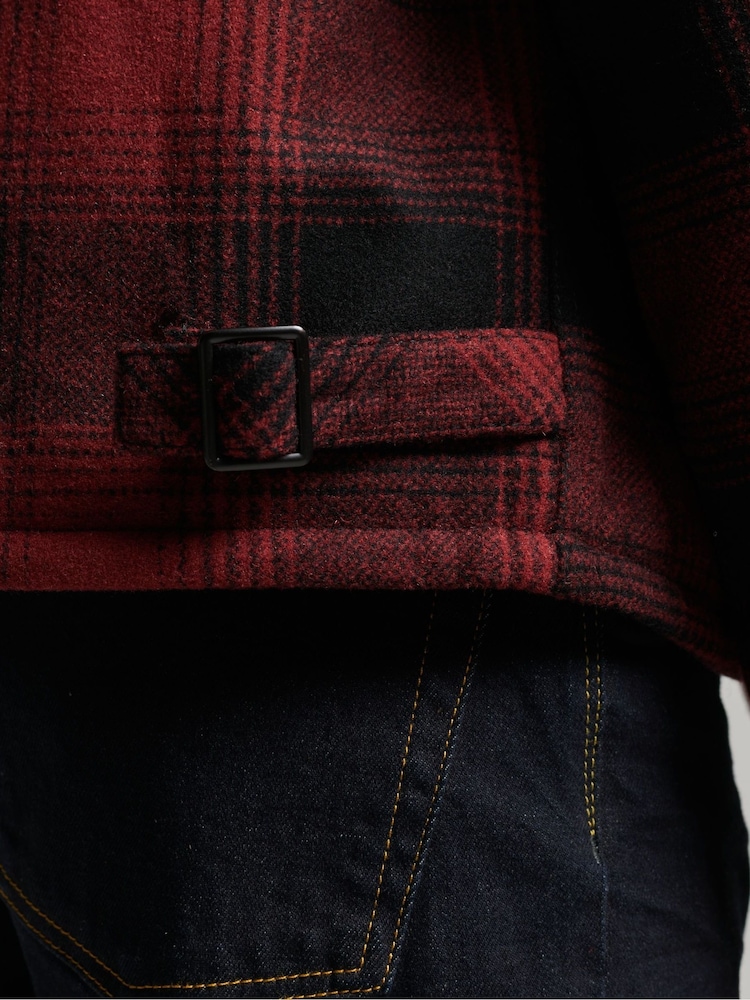 Superdry Red Merchant Wool Chore Coat Jacket - Image 8 of 8