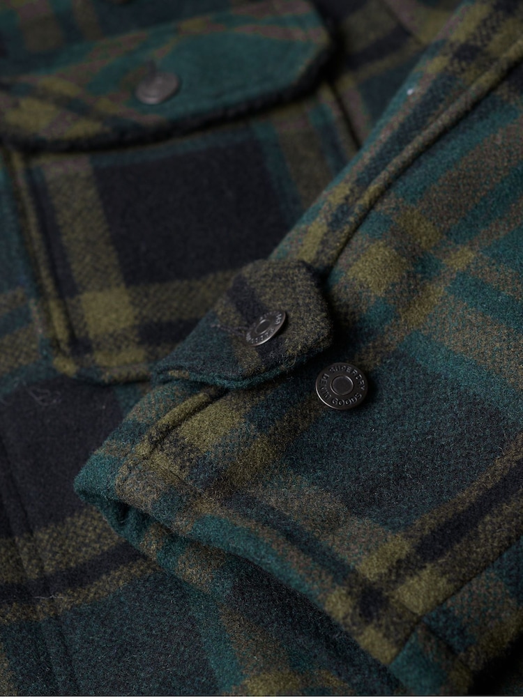Superdry Green Merchant Wool Chore Coat Jacket - Image 11 of 11