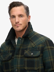 Superdry Green Merchant Wool Chore Coat Jacket - Image 4 of 11