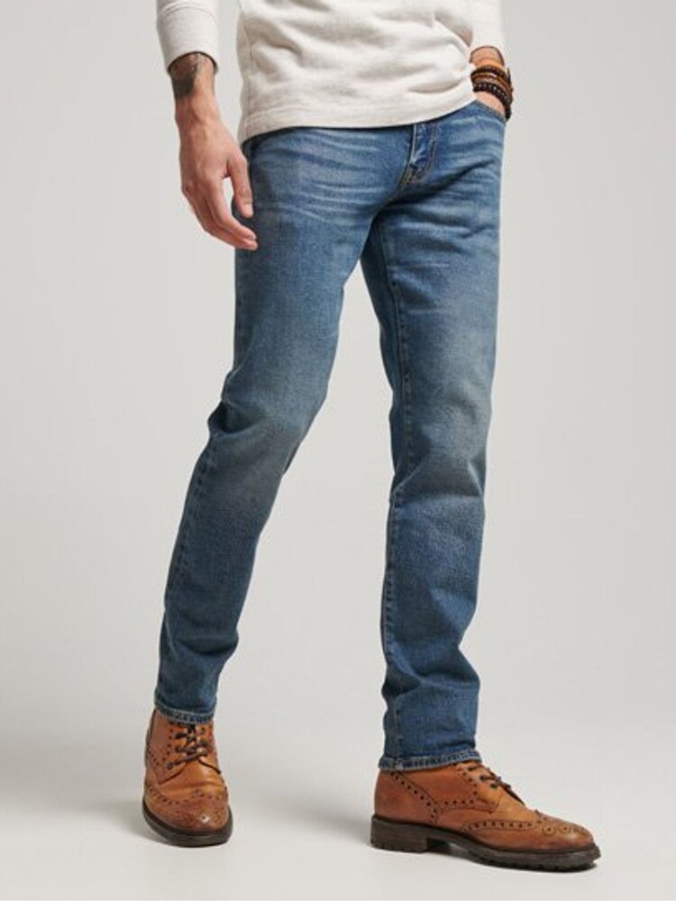 Hellblau - Superdry Merchant Slim-Fit-Jeans aus 100 % Baumwolle - Bild 1 von 3