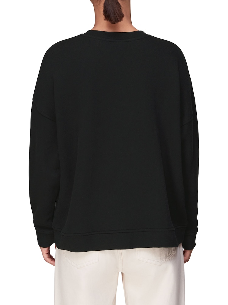 Whistles Black Logo Cherie 100% Cotton Sweatshirt - Image 2 of 4