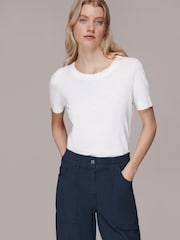 Whistles Blue Tessa Casual Trousers - Image 3 of 5