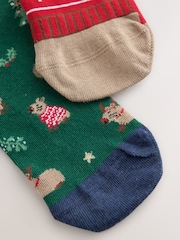 Green/ Grey Capybara Christmas Socks 2 Pack - Image 5 of 5