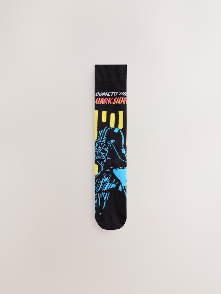 Black Star Wars Pattern Socks 3 Pack - Image 2 of 6 Black Star Wars Pattern Socks 3 Pack - Image 2 of 6