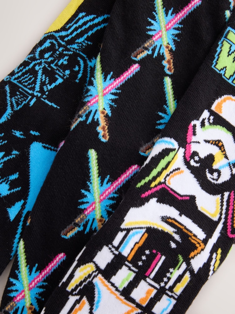 Black Star Wars Pattern Socks 3 Pack - Image 6 of 6 Black Star Wars Pattern Socks 3 Pack - Image 6 of 6