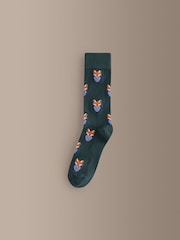Rich Blue/ Orange Smart Animals Pattern Modal Signature Socks 4 Pack - Image 5 of 7