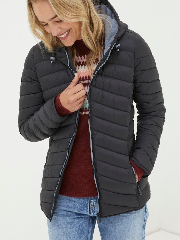 FatFace Black Ruby Lightweight Puffer Jacket - Image 1 of 5