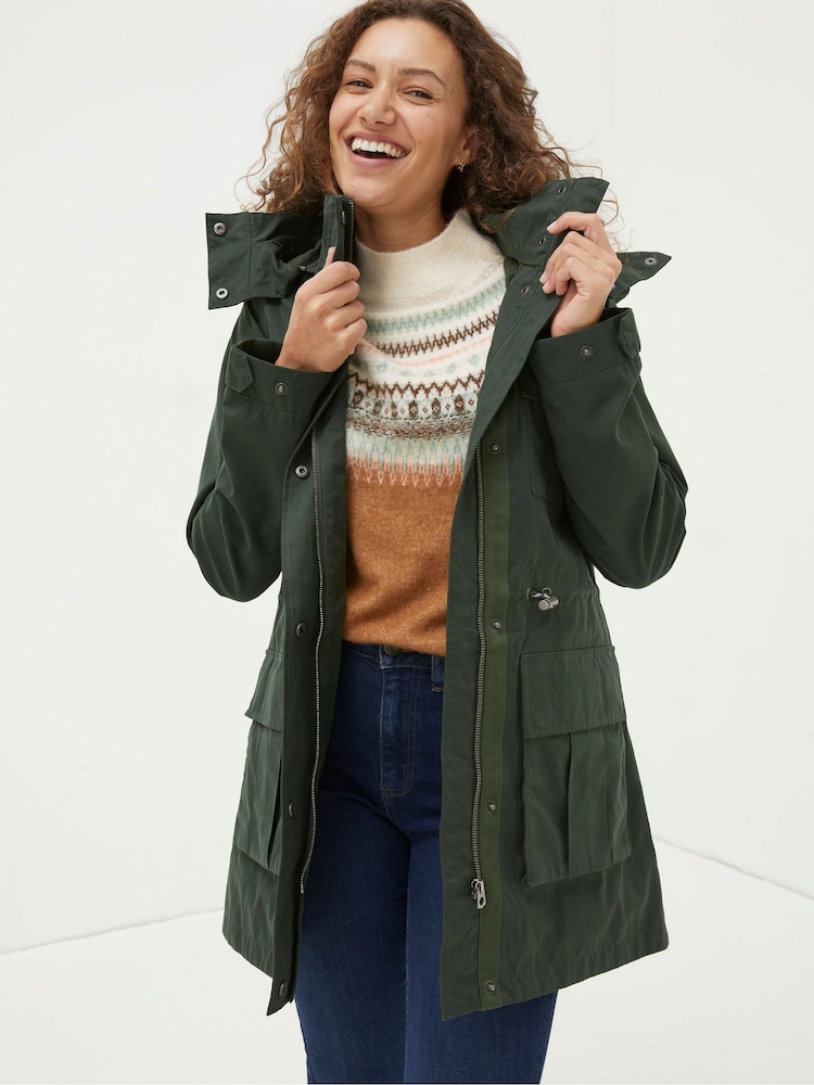 FatFace Green Waterproof Coat - Image 1 of 6