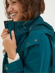 FatFace Green Juno Waterproof Longline Coat - Image 3 of 4
