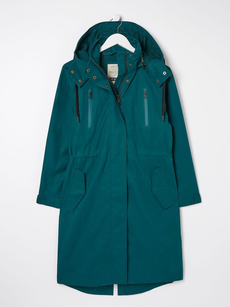 FatFace Green Juno Waterproof Longline Coat - Image 4 of 4