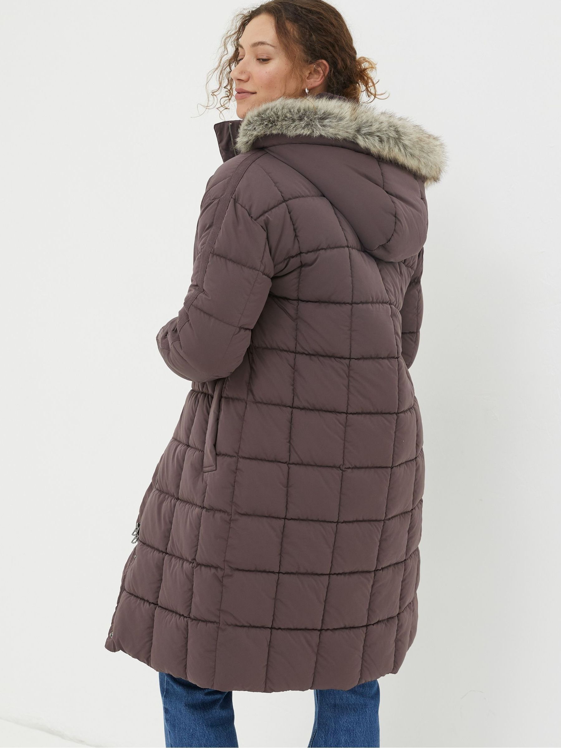 Buy FatFace Purple Sienna Quilted Mid Length Coat from Next Luxembourg