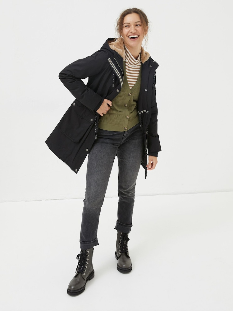 FatFace Black Maya Parka Coat - Image 1 of 5