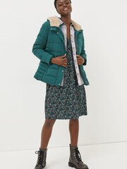 FatFace Green Lara Puffer Coat - Image 1 of 5