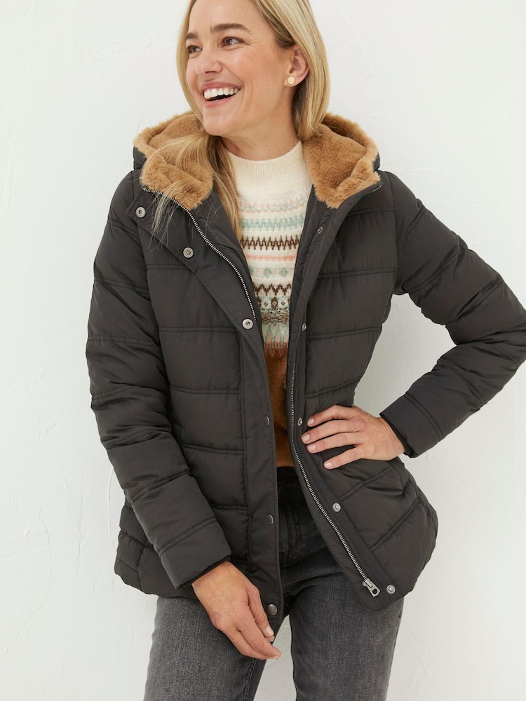 FatFace Black Lara Puffer Coat - Image 1 of 5