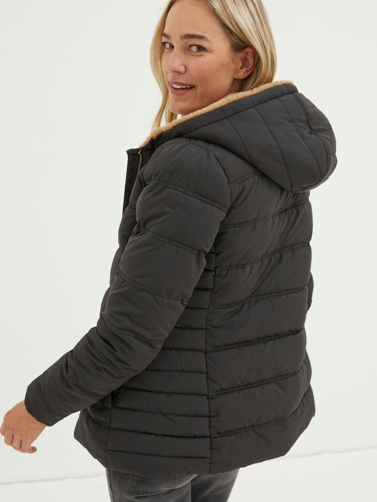 FatFace Black Lara Puffer Coat - Image 2 of 5