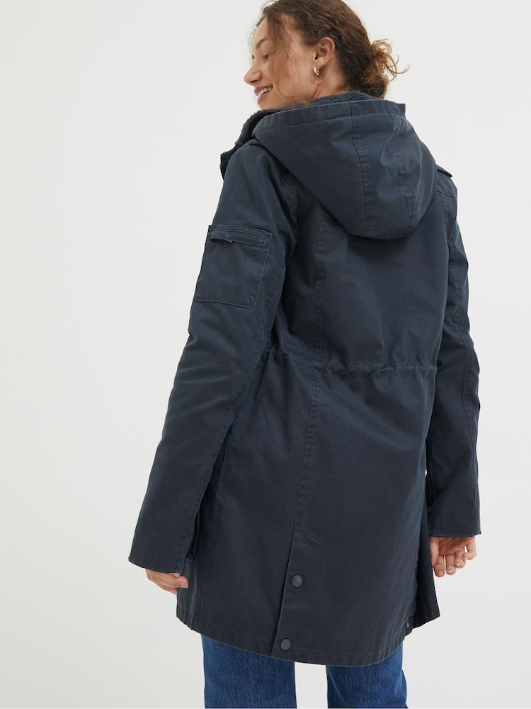 FatFace Blue Cheshire Longline Coat - Image 2 of 5