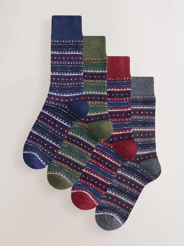 Socket Red Colour Buy Red/Green Twist Ribbed Socks 4 Pack from Next Saudi Arabia