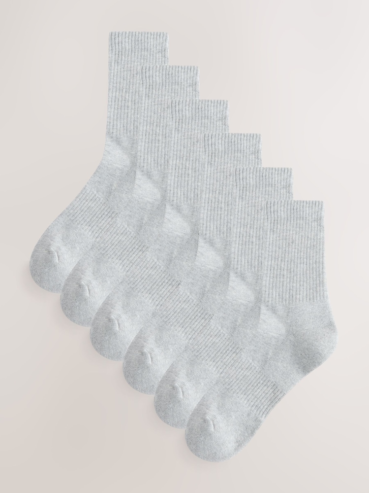 Grey Essential Sports Socks 6 Pack - Image 1 of 2 Grey Essential Sports Socks 6 Pack - Image 1 of 2