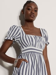 Apricot Blue Stripe Milkmaid Midaxi Dress - Image 2 of 4