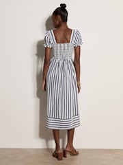Apricot Blue Stripe Milkmaid Midaxi Dress - Image 3 of 4