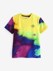 Yellow/Blue Splat All-Over Print Short Sleeve T-Shirt (3-16yrs) - Image 1 of 2