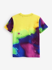 Yellow/Blue Splat All-Over Print Short Sleeve T-Shirt (3-16yrs) - Image 2 of 2